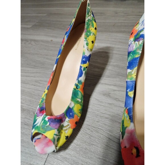 Liz Claiborne Women's Peep Toe Heels Multicolor Ivy Floral Pumps Shoes 10M - Picture 12 of 16